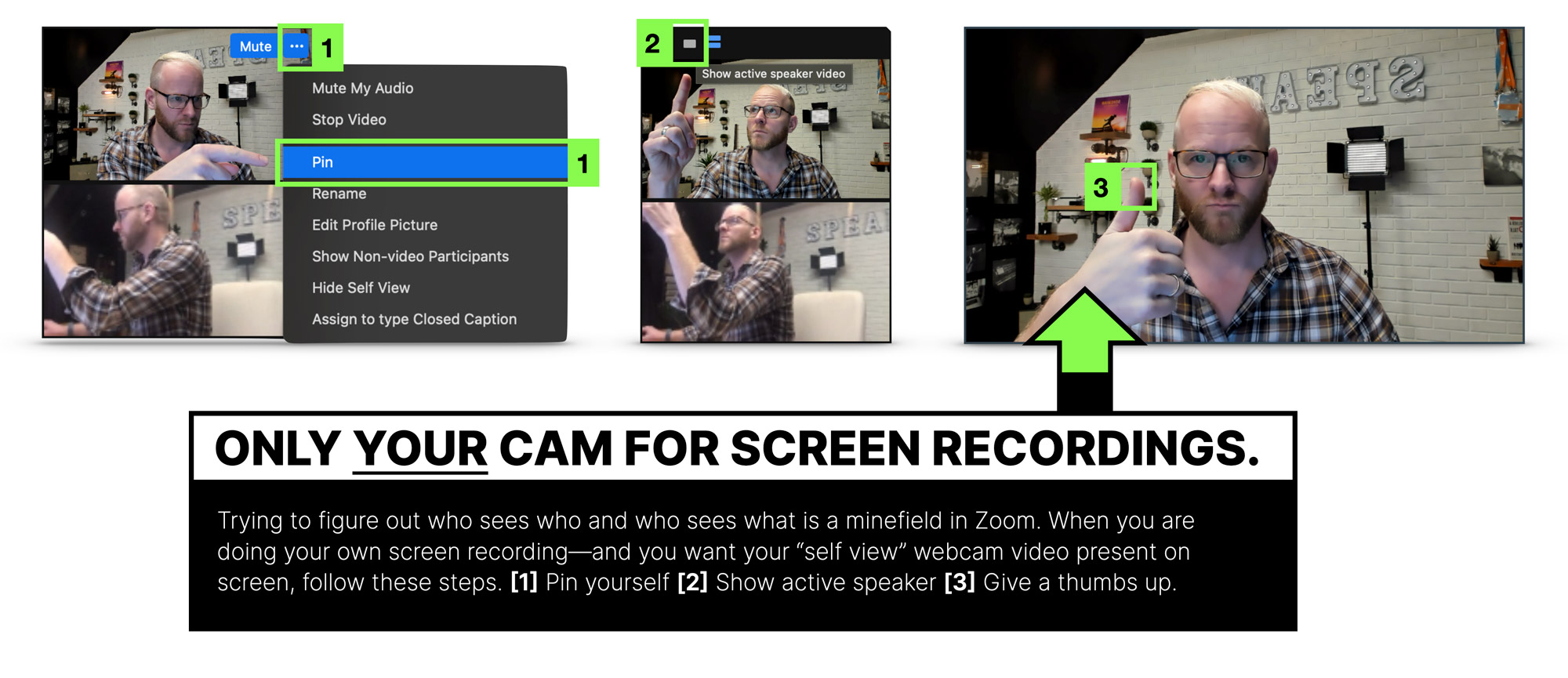 How to set up your self cam view in Zoom