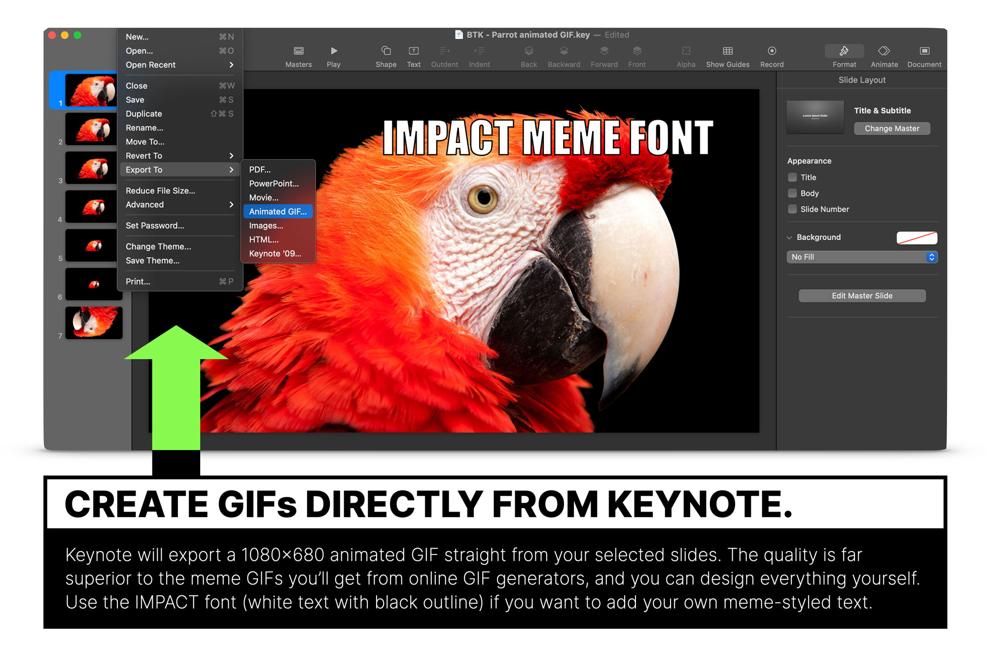 How to create animated GIFs in Keynote