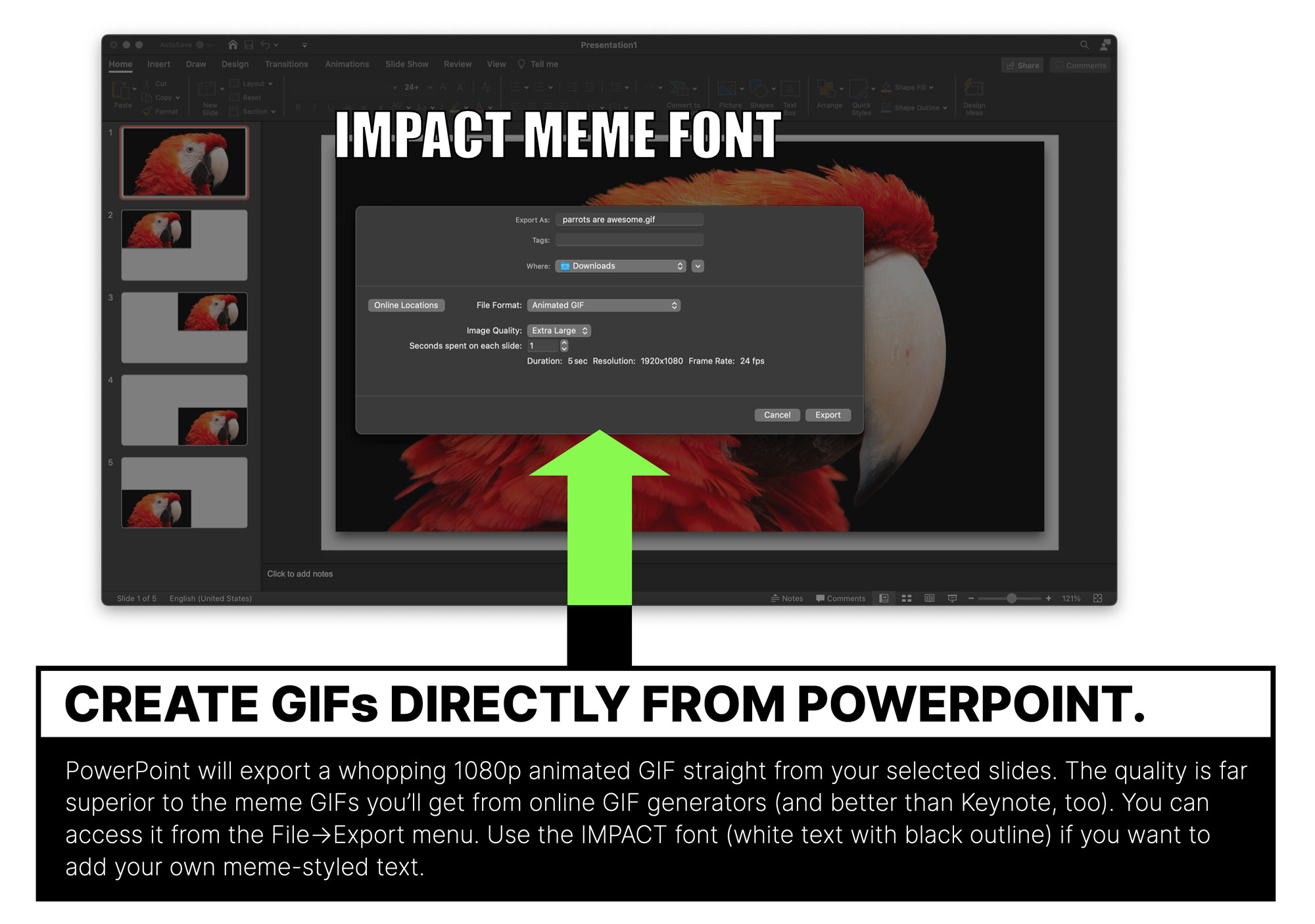 How to create animated GIFs directly inside PowerPoint