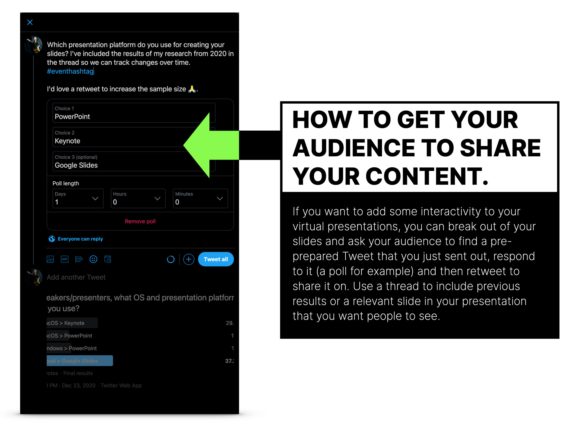 How to get your audience to share your content on Twitter during a virtual presentation