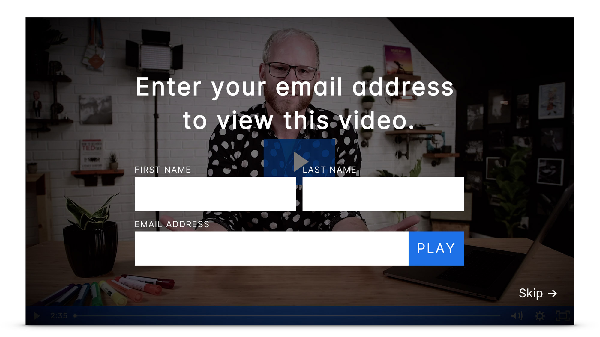 A wistia turnstile is a form embedded in your videos to collect leads.