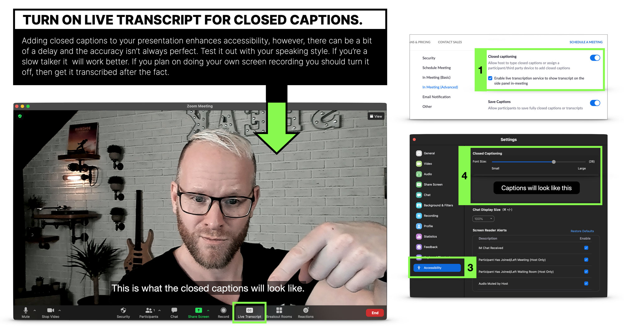 How to use live closed caption transcriptions in Zoom